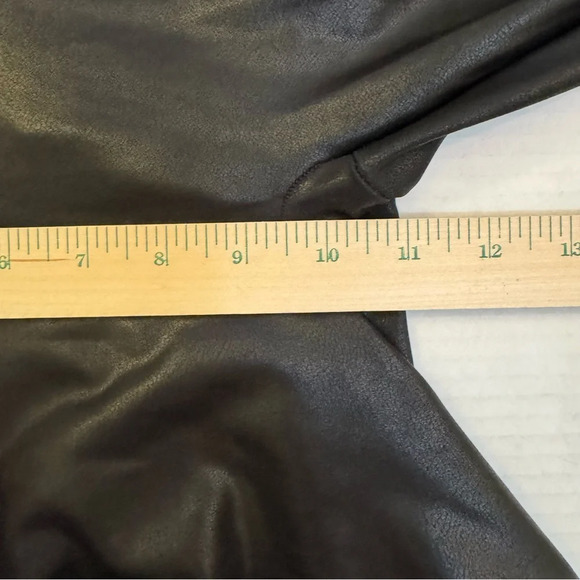 SPANX Faux Leather Leggings White Stripe The Side Mid-Rise - Picture 7 of 8